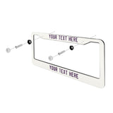 Custom White Purple License Plate Frame