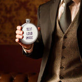 Custom White Purple Hip Flask