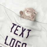 Custom White Purple Pet Blanket