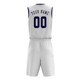 Custom White Purple Basketball Set