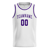 Custom White & Purple Colors Design Sports Basketball Jersey