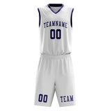 Custom White Purple Basketball Set