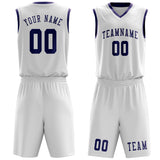 Custom White Purple Basketball Set