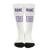 Custom White Light Purple Knee-High Sock