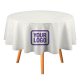 Custom White Light Purple Round Table Cloth
