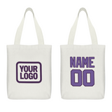 Custom White Light Purple Canvas Tote Bag