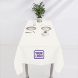 Custom White Purple Square Table Cloth