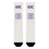 Custom White Light Purple Knee-High Sock