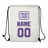 Custom White Light Purple Drawstring Bag