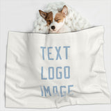 Custom White Light Blue Pet Blanket