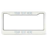 Custom White Light Blue License Plate Frame