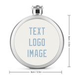 Custom White Light Blue Hip Flask