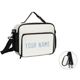 Custom White Light Blue Lunch Bag