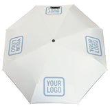 Custom White Light Blue Automatic Umbrella
