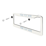 Custom White Light Blue License Plate Frame