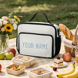 Custom White Light Blue Lunch Bag