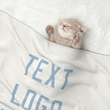 Custom White Light Blue Pet Blanket