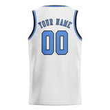 Custom White & Light Blue Colors Design Sports Basketball Jersey
