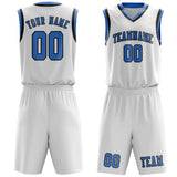 Custom White Light Blue Basketball Set