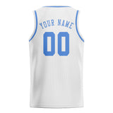 Custom White & Light Blue Colors Design Sports Basketball Jersey