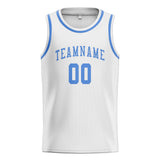 Custom White & Light Blue Colors Design Sports Basketball Jersey