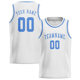Custom White & Light Blue Colors Design Sports Basketball Jersey
