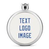 Custom White Sky Blue Hip Flask