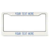 Custom White Sky Blue License Plate Frame