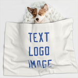 Custom White Sky Blue Pet Blanket