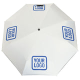 Custom White Sky Blue Automatic Umbrella