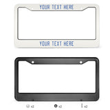 Custom White Sky Blue License Plate Frame