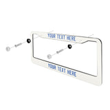 Custom White Sky Blue License Plate Frame