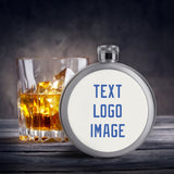 Custom White Sky Blue Hip Flask