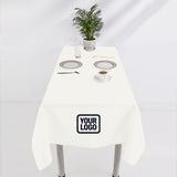 Custom White Sky Blue Square Table Cloth