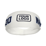 Custom White Navy Sports headband