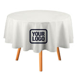 Custom White Navy Round Table Cloth