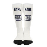 Custom White Navy Knee-High Sock