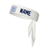Custom White Navy Headband