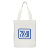 Custom White Navy Canvas Tote Bag