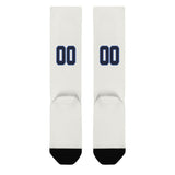 Custom White Navy Knee-High Sock