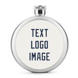 Custom White Blue Hip Flask