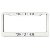 Custom White Blue License Plate Frame