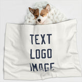Custom White Blue Pet Blanket