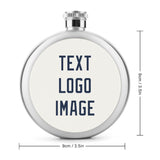 Custom White Blue Hip Flask
