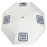 Custom White Blue Automatic Umbrella