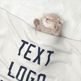 Custom White Blue Pet Blanket