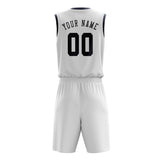 Custom White Blue Basketball Set
