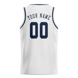 Custom White & Blue Colors Design Sports Basketball Jersey