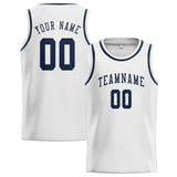 Custom White & Blue Colors Design Sports Basketball Jersey