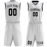 Custom White Blue Basketball Set